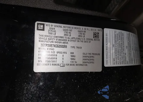 2012 GMC Sierra 1500 Sle из США, поврежденный, VIN 3GTP2VE7XCG293269